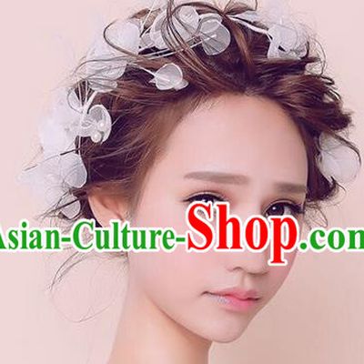 Top Grade Handmade Wedding Bride Hair Accessories Headwear, Traditional Princess Baroque Silk Hair Clasp Headpiece for Women
