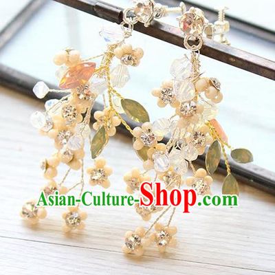 Top Grade Handmade China Wedding Bride Accessories Crystal Earrings, Traditional Princess Eardrop Wedding Jewelry for Women
