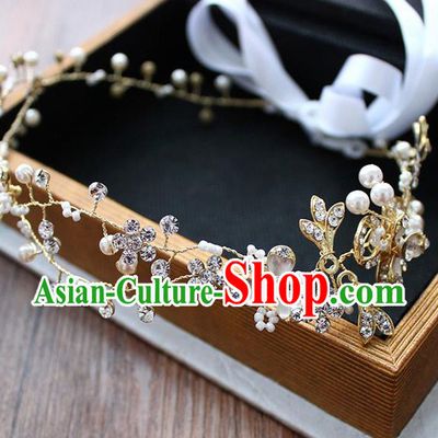 Top Grade Handmade Wedding Bride Hair Accessories Crystal Hair Band, Traditional Princess Wedding Hair Hoop Headwear for Women