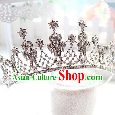 Top Grade Handmade Wedding Bride Hair Accessories Luxury Queen Crown, Traditional Baroque Princess Crystal Royal Crown Wedding Headwear for Women