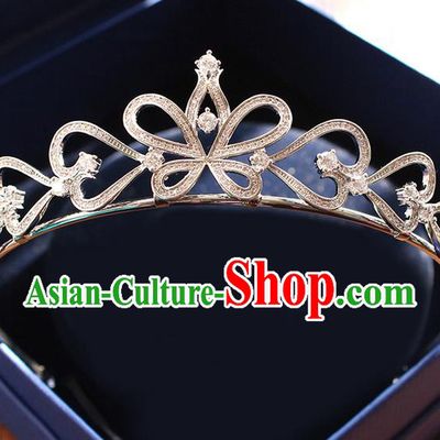 Top Grade Handmade Wedding Hair Accessories Bride Luxury Crystal Butterfly Crown, Traditional Baroque Princess Royal Crown Wedding Headwear for Women