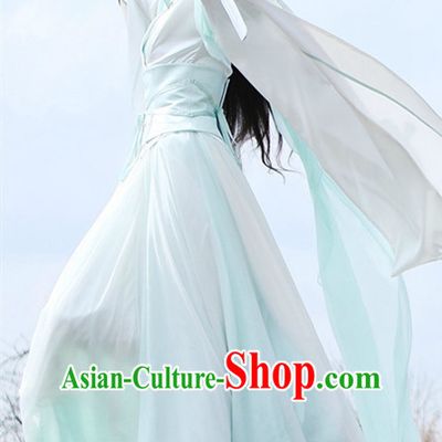 Traditional Chinese Ancient Ming Dynasty Peri Swordswoman Costumes and Handmade Headpiece Complete Set, Legend of Ace Heroine Princess Hanfu Clothing for Women