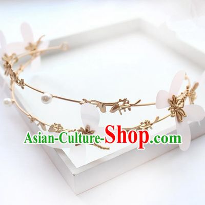 Top Grade Handmade Wedding Bride Hair Accessories Hair Clasp, Traditional Princess Baroque Dragonfly Hair Clips Headpiece for Women