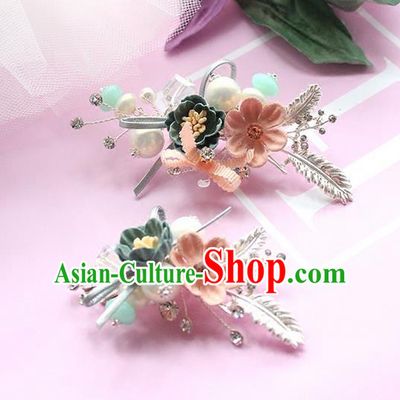 Top Grade Handmade Wedding Bride Hair Accessories Hair Claws, Traditional Princess Baroque Hair Stick Headpiece for Women
