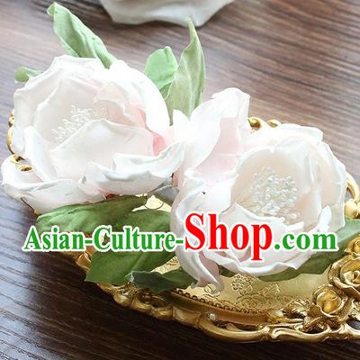 Top Grade Handmade Wedding Bride Hair Accessories Flowers Hair Claw, Traditional Princess Baroque Flowers Hairpins Headpiece for Women
