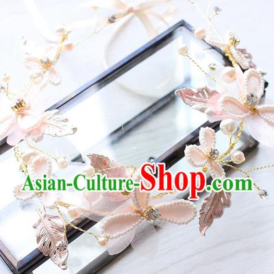 Top Grade Handmade Wedding Bride Hair Accessories Silk Flowers Hair Clips, Traditional Princess Baroque Beads Hair Clasp Headpiece for Women