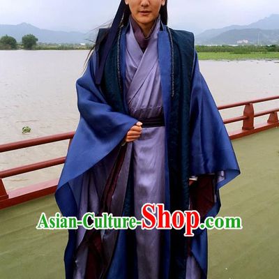 Traditional Ancient Chinese Nobility Childe Costume and Handmade Headpiece Complete Set, Elegant Hanfu Clothing Chinese Imperial Prince Robe Clothing