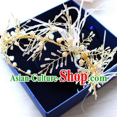 Top Grade Handmade Wedding Bride Hair Accessories Crystal Headband, Traditional Princess Baroque Hair Clasp Headpiece for Women