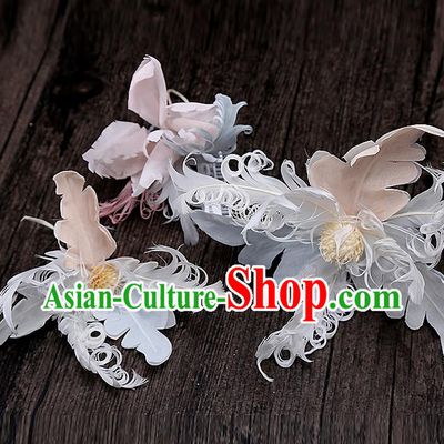 Top Grade Handmade China Wedding Bride Accessories Zircon Necklace and Earrings, Traditional Princess Crystal Wedding Torque Eardrop Jewelry for Women