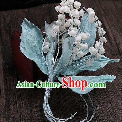Top Grade Handmade Wedding Bride Hair Accessories Blue Flower Hairpin, Traditional Baroque Princess Hair Stick Headpiece for Women