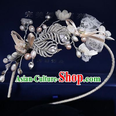 Top Grade Handmade Wedding Bride Hair Accessories Crystal Hair Clasp, Traditional Baroque Princess Hair Stick Headband Headpiece for Women