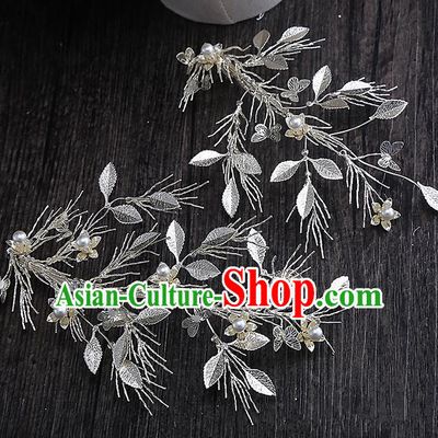 Top Grade Handmade Wedding Hair Accessories Bride Pearl Hair Clip, Traditional Baroque Princess Crystal Hair Claw Headpiece for Women