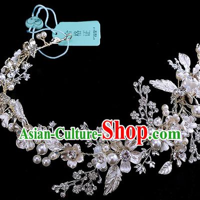 Top Grade Handmade Wedding Dragonfly Hair Accessories Bride Flowers Hair Clasp, Traditional Baroque Princess Headband Hair Clip Headpiece for Women