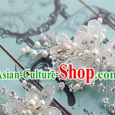 Top Grade Handmade Wedding Hair Accessories Bride Headband Beads Hair Claw, Traditional Baroque Princess Hair Stick Headdress for Women