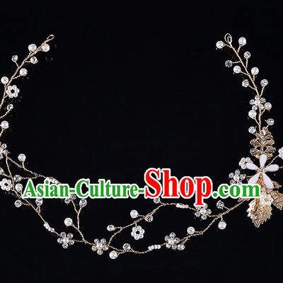 Top Grade Handmade Wedding Dragonfly Hair Accessories Bride Golden Hair Clasp, Traditional Baroque Princess Headband Headdress for Women