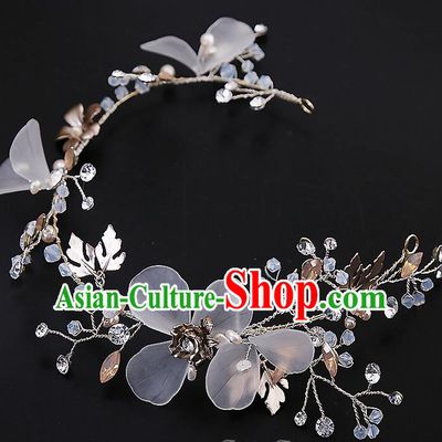 Top Grade Handmade Wedding Dragonfly Hair Accessories Bride Hair Clip, Traditional Baroque Princess Hair Clasp Headband Headdress for Women