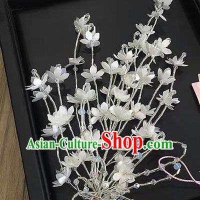 Top Grade Handmade Wedding Dragonfly Hair Accessories Bride Hair Claw, Traditional Baroque Princess Flowers Hair Stick Headband Headdress for Women