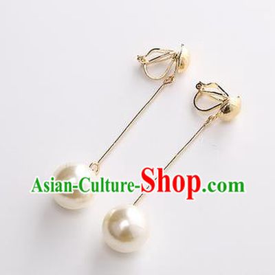 Top Grade Handmade China Wedding Bride Accessories Earrings, Traditional Princess Wedding Pearl Eardrop Jewelry for Women