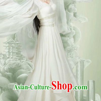 Traditional Ancient Chinese Young Lady Fairy Costume and Headpiece Complete Set, Chinese Ming Dynasty Swordswoman Princess Dress Clothing