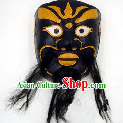 Traditional Chinese Ancient Peking Opera Accessories Mask, Traditional Chinese Beijing Opera God of Wealth Black Masks
