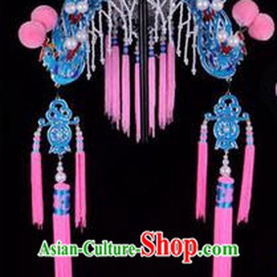Traditional Chinese Ancient Peking Opera Accessories Palace Hat, Traditional Chinese Beijing Opera Pantaloon Young Women Headwear Phoenix Coronet