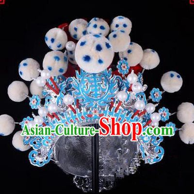 Traditional Chinese Ancient Peking Opera Accessories Martial Male Hat, Traditional Chinese Beijing Opera Wu Sheng Headwear Crown