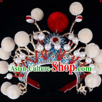 Traditional Chinese Ancient Peking Opera Accessories Madam White Snake Hat, Traditional Chinese Beijing Opera Hua tan Diva Headwear Crown