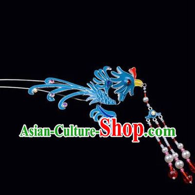 Top Grade Chinese Ancient Peking Opera Hair Accessories Diva Phoenix Hairpins Step Shake, Traditional Chinese Beijing Opera Hua Tan Hair Clasp Head-ornaments