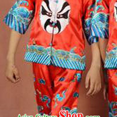 Traditional Chinese Beijing Opera Children Clothing, China Peking Opera Facial Makeup Costumes for Kids