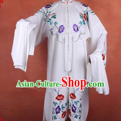 Traditional Chinese Beijing Opera Shaoxing Opera Young Female Clothing, China Peking Opera Diva Role Hua Tan Costume Embroidered Morning Glory Opera Costumes