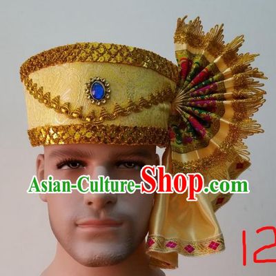 Traditional Traditional Thailand Accessories Hat, Southeast Asia Thai Dai Nationality Headwear for Men