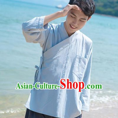 Traditional Chinese Ancient Male Costume, Elegant Hanfu Clothing Chinese Ancient Swordsman Hanfu Blouse for Men