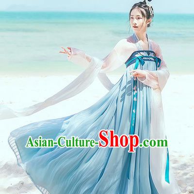 Traditional Chinese Tang Dynasty Palace Lady Costume Complete Set, Elegant Hanfu Clothing Embroidered Butterfly Dress, Chinese Ancient Princess Clothing for Women