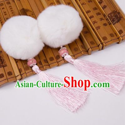 Chinese Ancient Hanfu Hair Accessories Venonat Pink Tassel Hairpins, Traditional Chinese Hair Clasp for Women