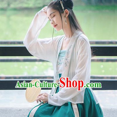 Traditional Chinese Song Dynasty Palace Princess Costume Blouse and Dress Complete Set, Elegant Hanfu Clothing Embroidered Dress, Chinese Ancient Princess Clothing for Women