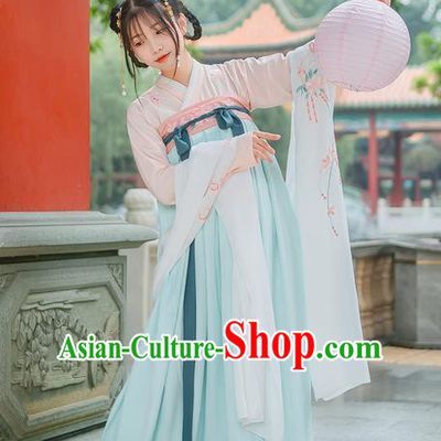 Traditional Chinese Tang Dynasty Palace Lady Costume Complete Set, Elegant Hanfu Clothing Embroidered Dress, Chinese Ancient Princess Clothing for Women