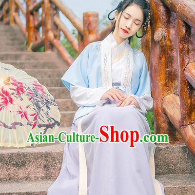 Traditional Chinese Tang Dynasty Imperial Princess Costume, Elegant Hanfu Clothing Blouse and Skirts Suspenders Complete Set, Chinese Ancient Young Lady Dress for Women