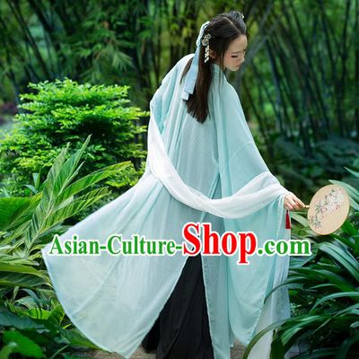 Traditional Chinese Tang Dynasty Palace Princess Costume, Elegant Hanfu Clothing Chiffon Green Wide Sleeve Cardigan, Chinese Ancient Princess Clothing for Women