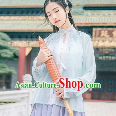 Traditional Chinese Tang Dynasty Palace Princess Costume, Elegant Hanfu Clothing Embroidered Blouse, Chinese Ancient Princess Clothing for Women