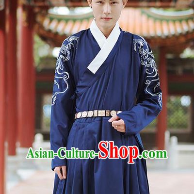 Traditional Chinese Ming Dynasty Imperial Guards Embroidery Costume, Elegant Hanfu Flying Fish Clothing Chinese Ancient Swordsman Dress for Men