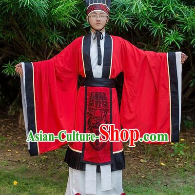 Traditional Chinese Han Dynasty Minister Costume, Elegant Hanfu Clothing Wedding Bridegroom Robes Chinese Ancient Gwanbok for Men
