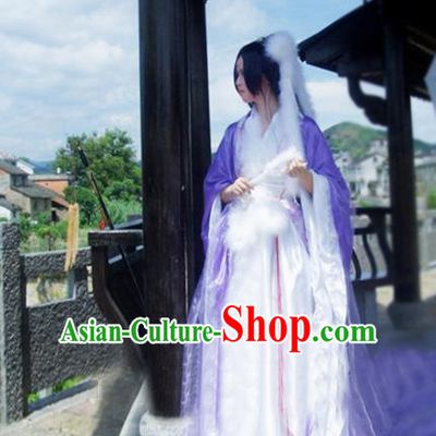 Traditional Chinese Cosplay Imperial Consort Costume, Chinese Ancient Hanfu Han Dynasty Imperial Princess Purple Dance Dress Clothing for Women
