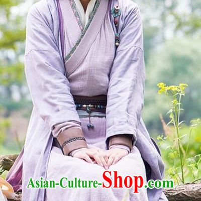 Traditional Ancient Chinese Young Lady Costume and Headwear Complete Set, The Legend of the Condor Heroes Chinese Song Dynasty Swordswoman Hanfu Dress Clothing for Women