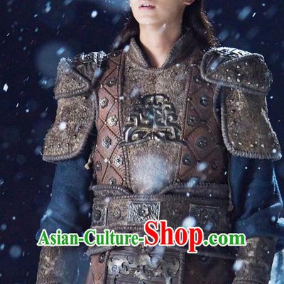 Traditional Ancient Chinese General Armour Costume, The Legend of the Condor Heroes Chinese Song Dynasty Hero Warrior Corselet Clothing for Men