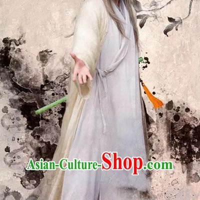 Traditional Ancient Chinese Old Hero Costume, The Legend of the Condor Heroes Chinese Song Dynasty Pharmacist Huang Swordsman Clothing for Men