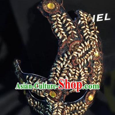 Top Grade Chinese Theatrical Headdress Traditional Ornamental Mask, Brazilian Carnival Halloween Occasions Handmade Deluxe Mask for Men