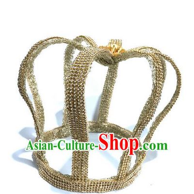 Top Grade Deluxe Baroque Royal Crown Hair Accessories, Halloween Brazilian Carnival Occasions Model Show Handmade Hair Clasp Headwear for Women