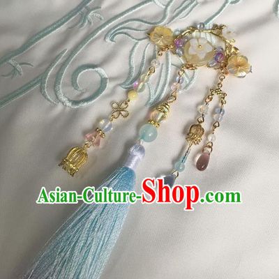Asian Chinese Traditional Headdress Hair Accessories Hairpins, China Ancient Handmade Bride Hanfu Tassel Step Shake Headwear for Women