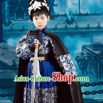 Traditional Ancient Chinese Imperial Bodyguard Embroidery Costume, Children Elegant Hanfu Clothing Ming Dynasty Constable Robes Clothing for Kids