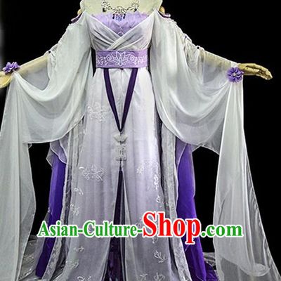 Traditional Ancient Chinese Female Embroidered Costume, Chinese Han Dynasty Imperial Fairy Dress Hanfu Clothing for Women